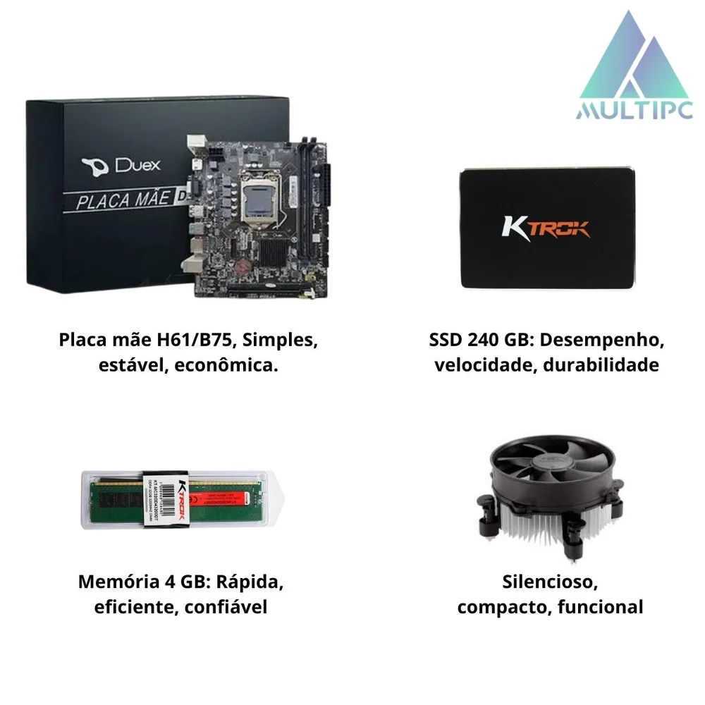Computador PC Slimdesk Multipc i3 4gb SSD 240GB Win11 Pro