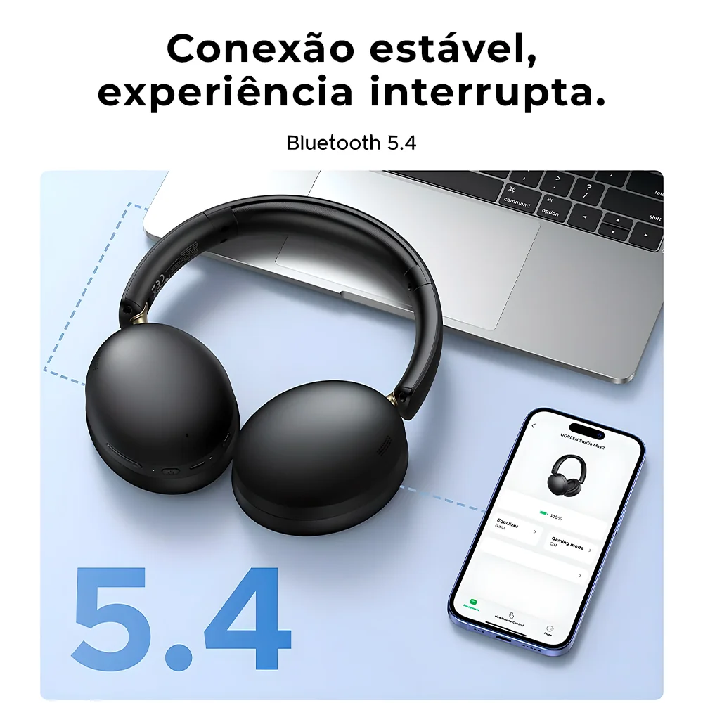 Imagem 4 de 5 do produto Fone Bluetooth Ugreen Sem Fio 80h Bateria Longa Duração