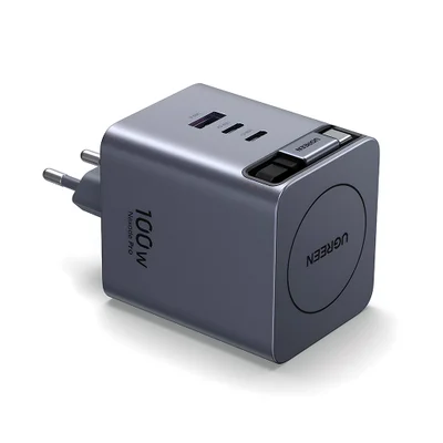 Carregador Ugreen Gan 100w Porta Usb-a/c Cabo Usb-c Retrátil