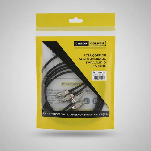 Imagem 2 de 5 do produto Cabo De Áudio 2rca Macho 2m Premium Cabos Golden