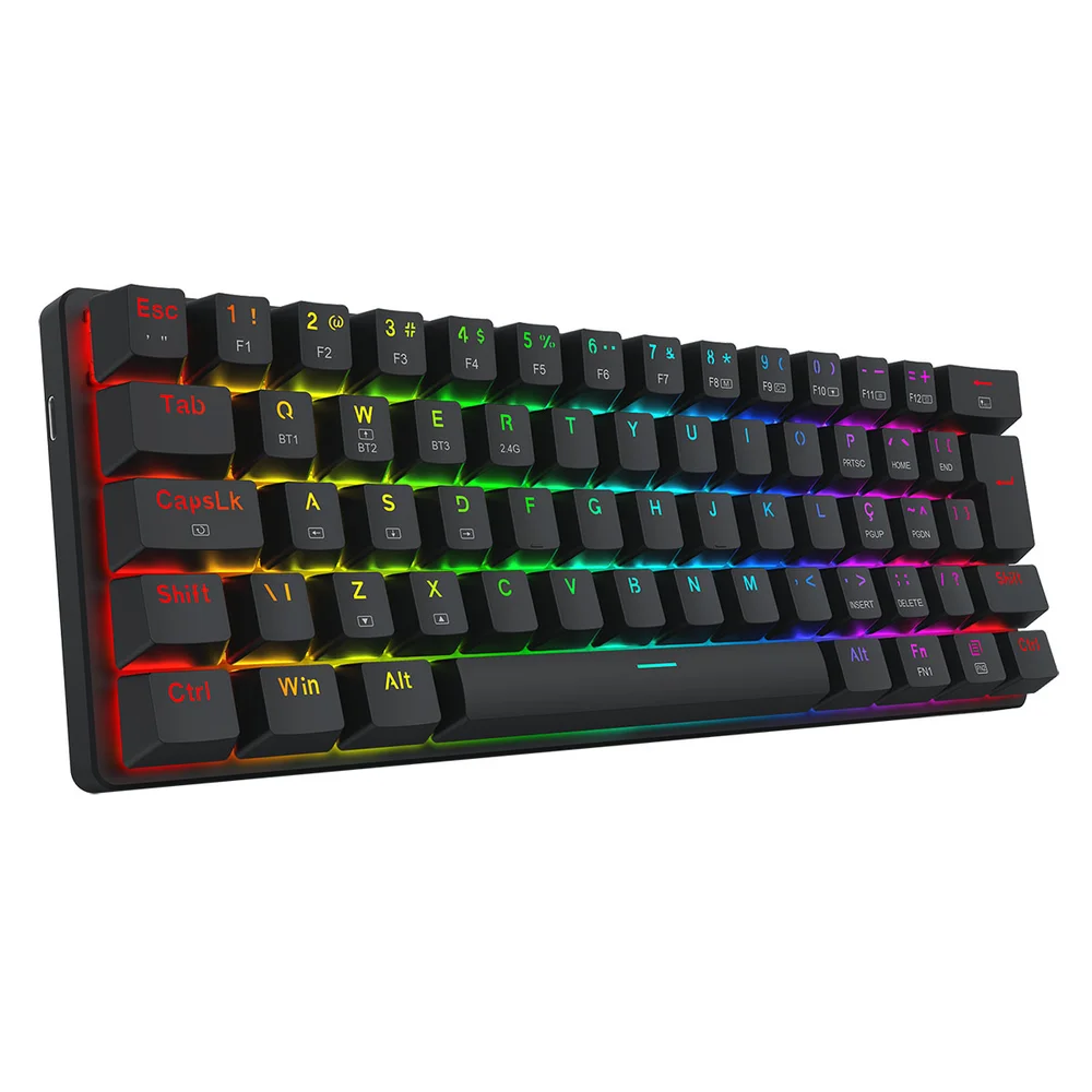 Imagem 2 de 5 do produto Teclado Mecanico Gamer Jax Pro RGB Wireless Switch Dust-proof Brown Redragon K613-kbs Preto