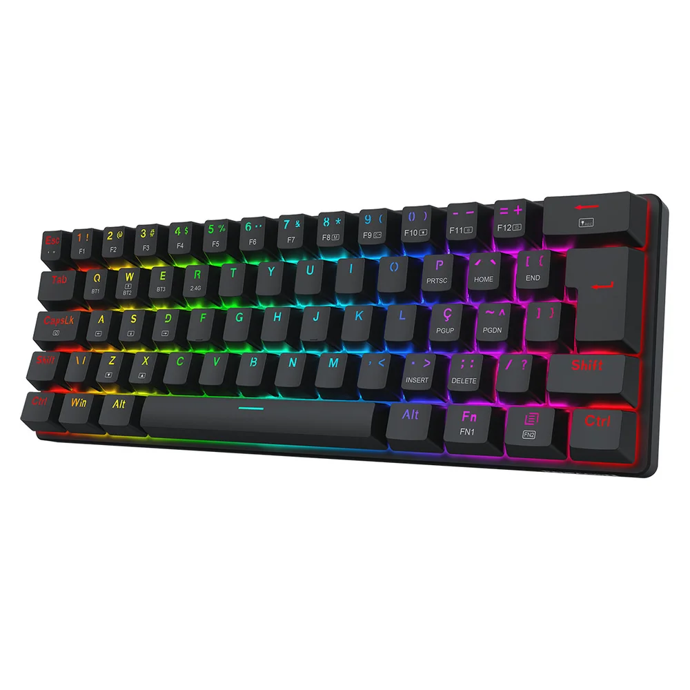 Imagem 3 de 5 do produto Teclado Mecanico Gamer Jax Pro RGB Wireless Switch Dust-proof Brown Redragon K613-kbs Preto