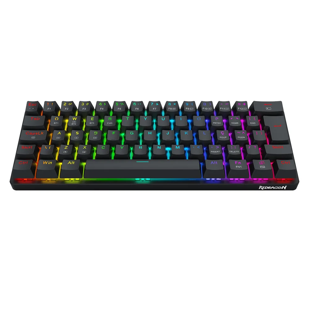 Imagem 4 de 5 do produto Teclado Mecanico Gamer Jax Pro RGB Wireless Switch Dust-proof Brown Redragon K613-kbs Preto