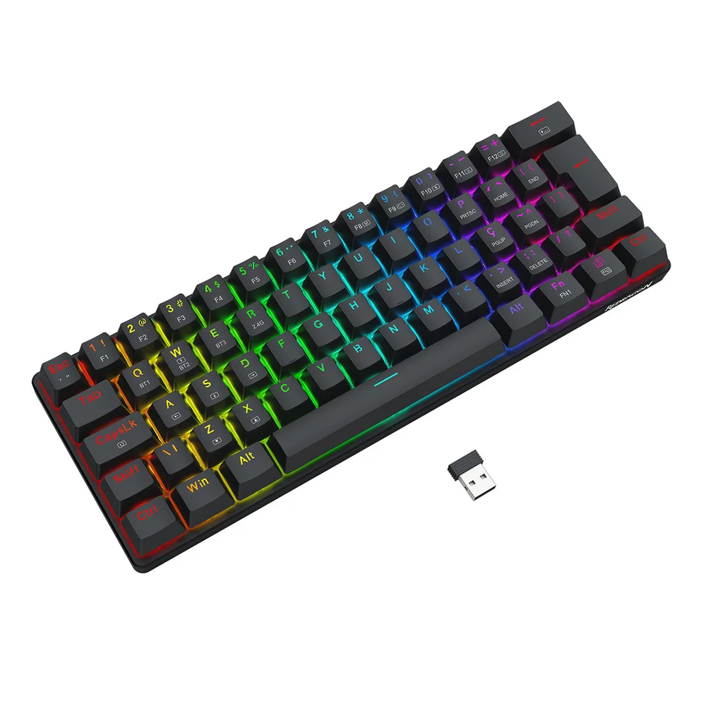 Imagem 5 de 5 do produto Teclado Mecanico Gamer Jax Pro RGB Wireless Switch Dust-proof Brown Redragon K613-kbs Preto