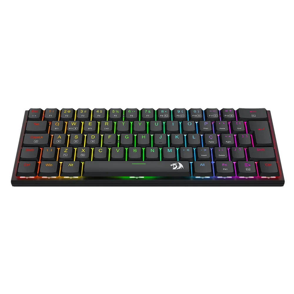 Teclado Mecanico Gamer Anivia Pro RGB Wireless Switch Brown Redragon K614RGB-pro Preto