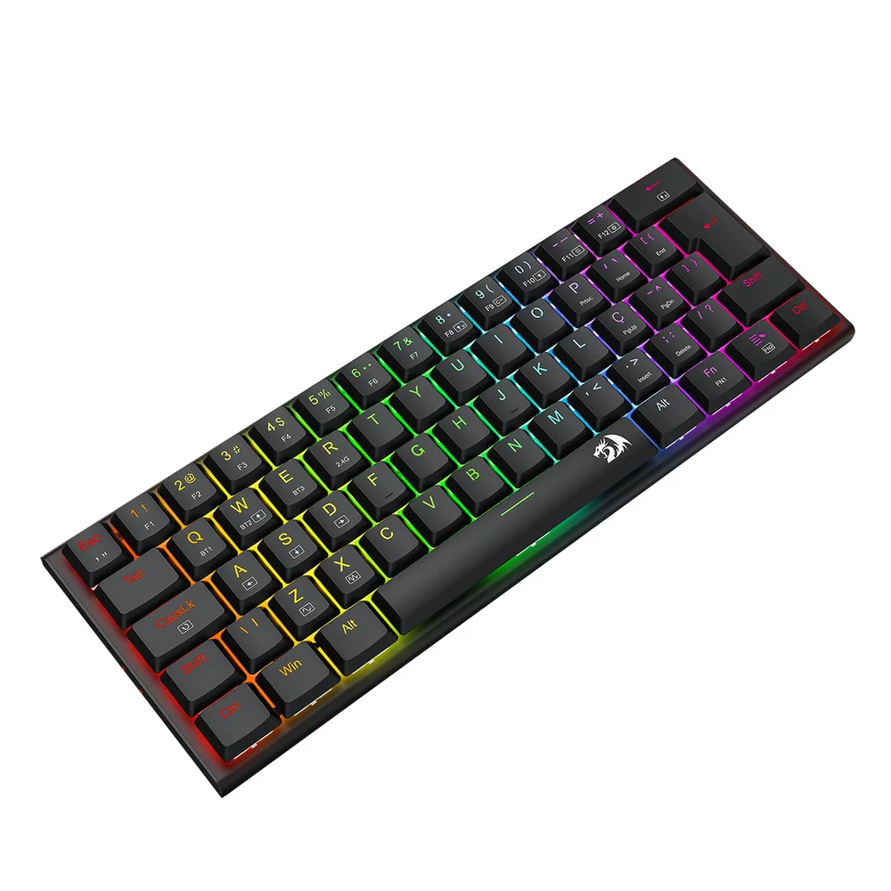 Teclado Mecanico Gamer Anivia Pro RGB Wireless Switch Brown Redragon K614RGB-pro Preto