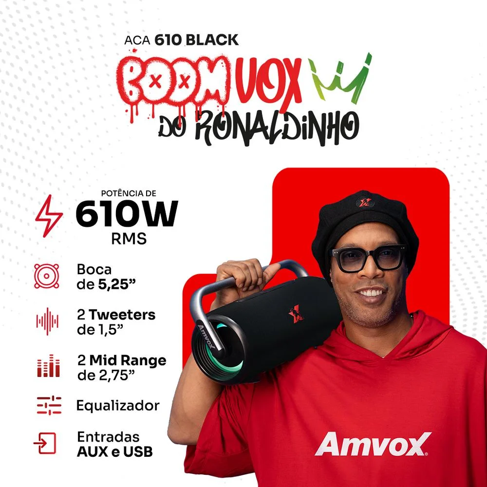 Imagem 2 de 5 do produto Caixa De Som Amplificada Amvox Aca 610 Boomvox