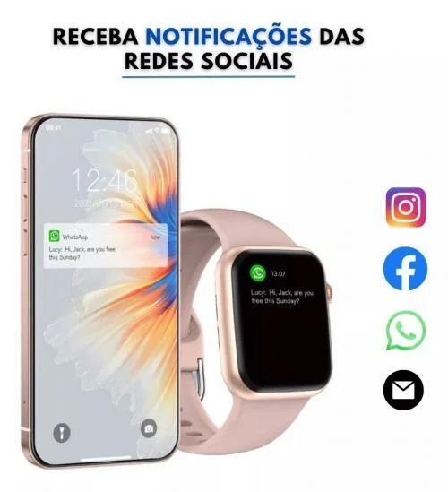 Imagem 3 de 3 do produto Smartwatch W10 Pro Série 10 Com Tela AmoLED E Chatgpt Cor:rosa