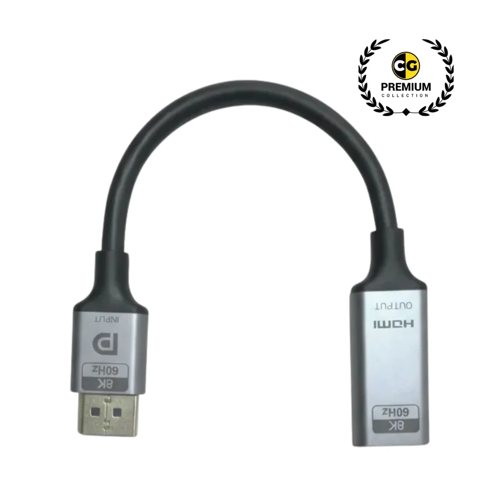 Imagem 3 de 5 do produto Displayport 1.4 Macho HDMI 2.1 Femea Premium Cabos Golden