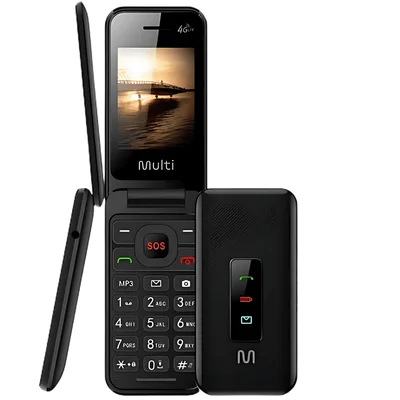 Celular 4g Flip Multilaser Dual Chip Ideal Para Idosos