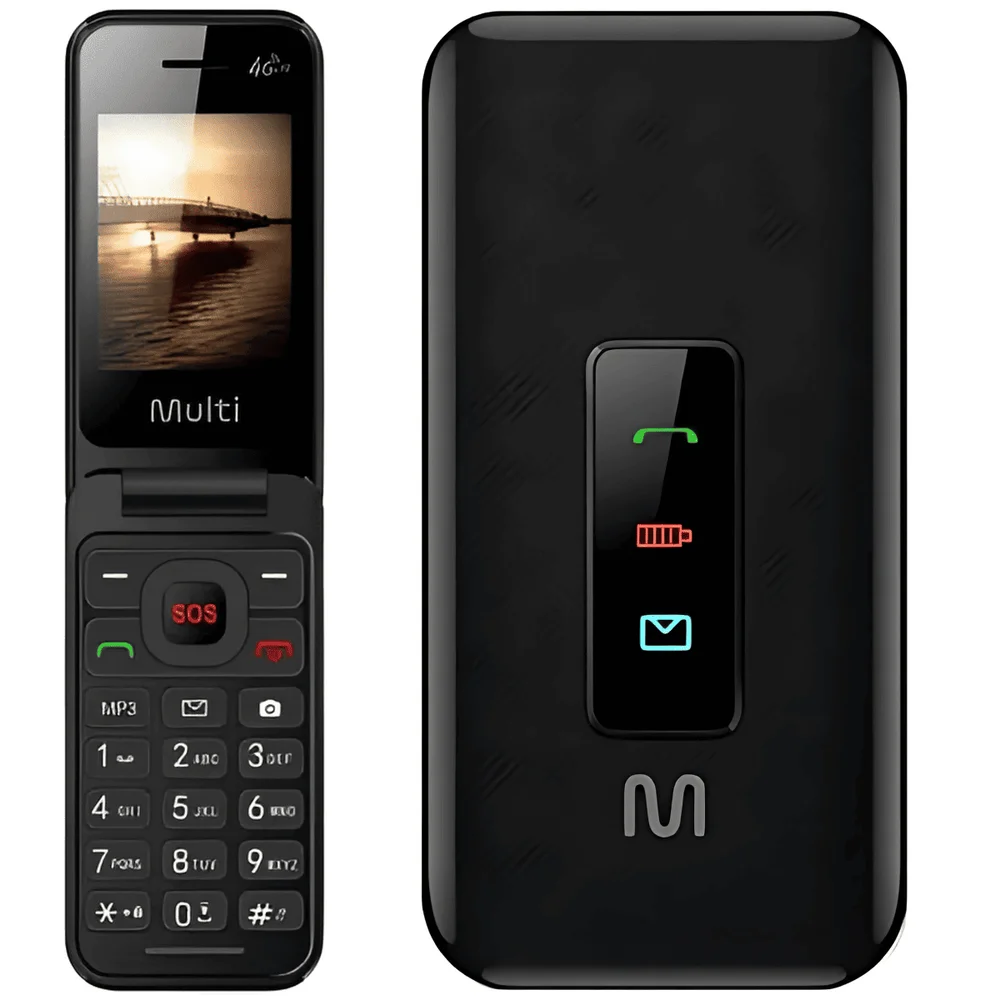 Imagem 2 de 4 do produto Celular 4g Flip Multilaser Dual Chip Ideal Para Idosos