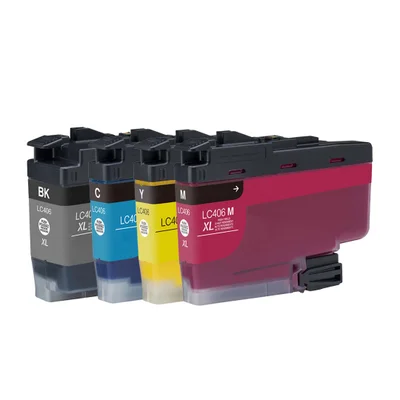 Kit 4 Cartuchos Compatíveis Com Lc406 Preto Ciano Magenta E Amarelo Hljf1 Mfcj5855 Mfcj6955