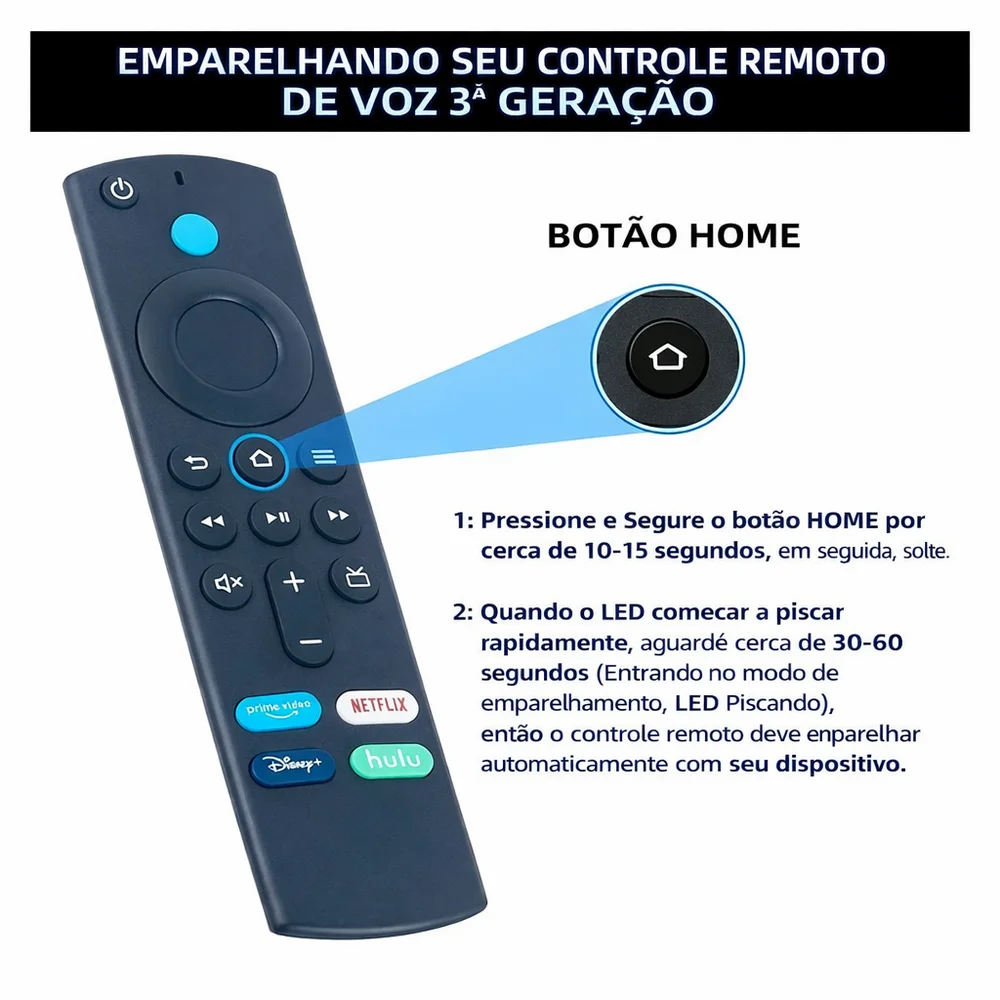 家電 fire tv 3rd gen 4k Amazon Fire TV 3ª geração de voz 4K 8GB preto com 2GB de memória