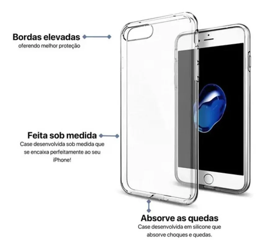 Imagem 2 de 5 do produto Capa Capinha Clear Case Premium Para Iphone 7g / 8g Space