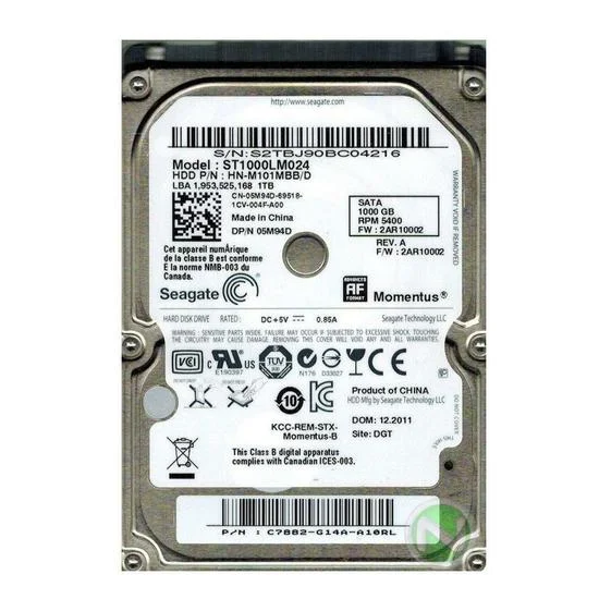 Hd Para Notebook 1TB Sata Ii 8mb St1000lm024 Samsung
