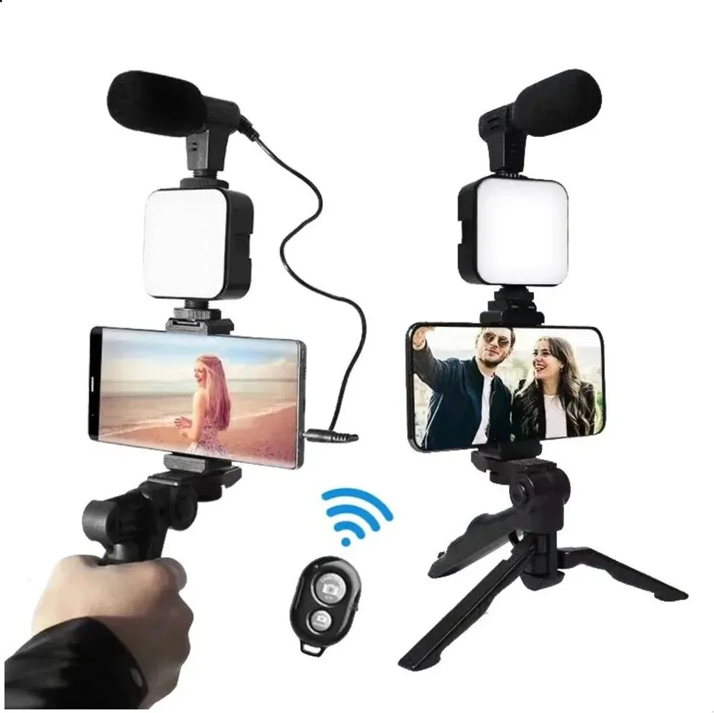 Imagem 3 de 5 do produto Suporte Para Celular Com Luz De LED Microfone Selfie Ay-49