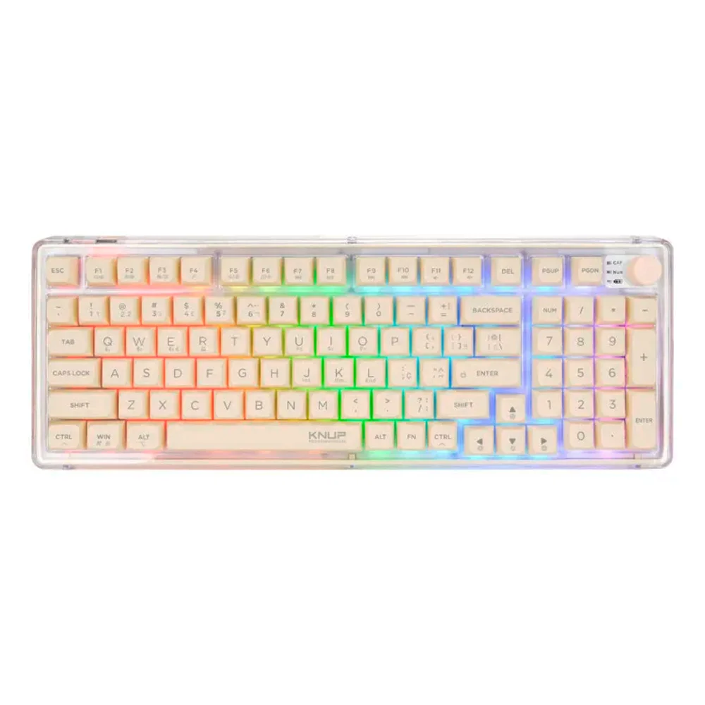 Imagem 5 de 5 do produto Teclado Mecânico RGB Sem Fio Knup Kp-te135 – Switch Blue, Anti-ghosting E Roda Multifuncional