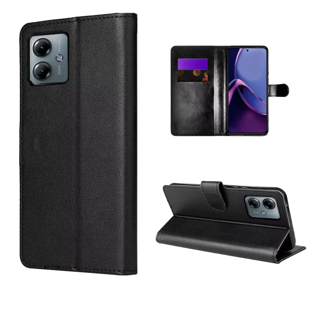 Imagem 4 de 5 do produto Capinha Capa Carteira Flip Para Moto G54 + Película 3d Vidro Premium