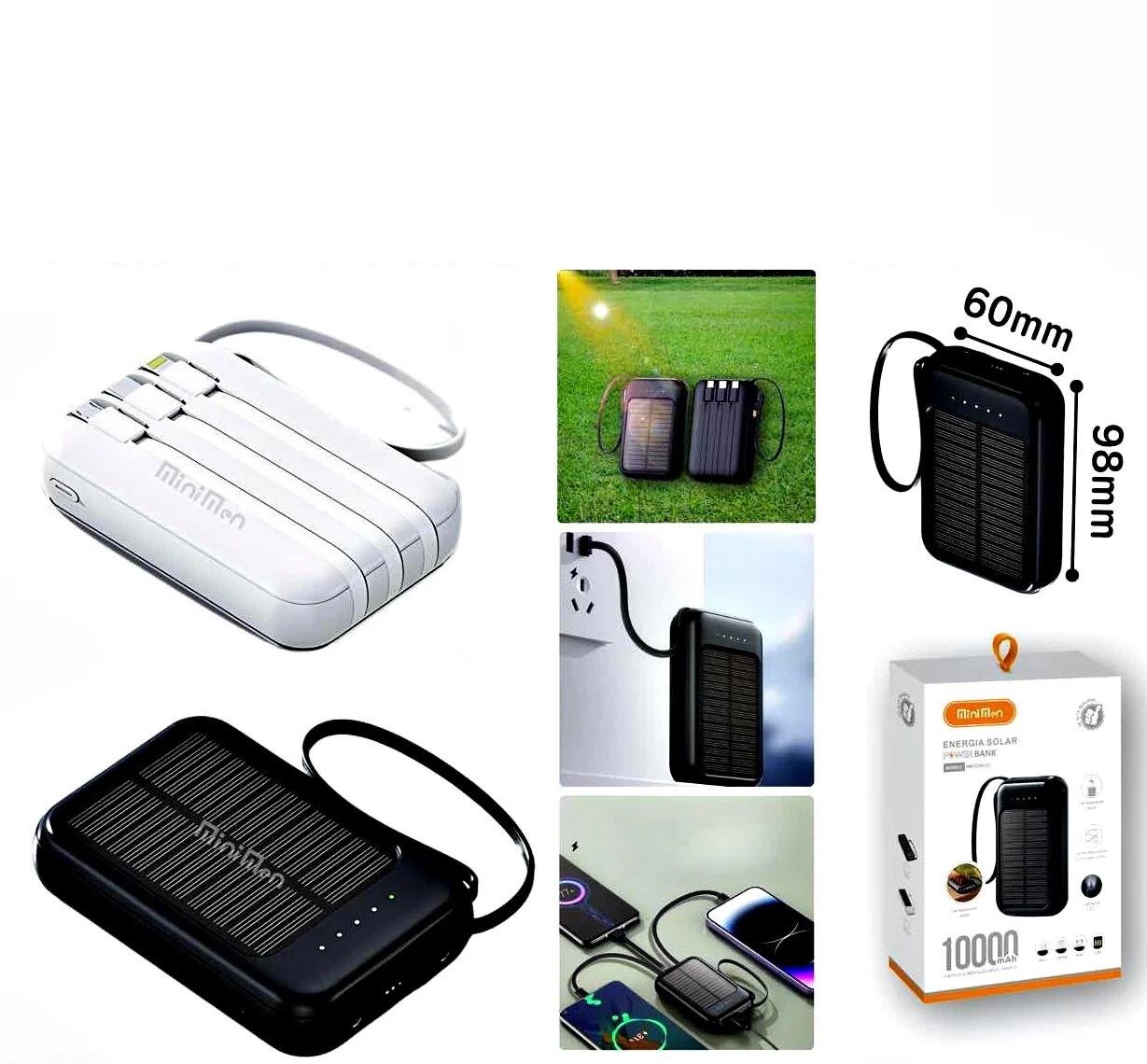 Bateria Solar Portátil Carregador Power Bank 10.000mah