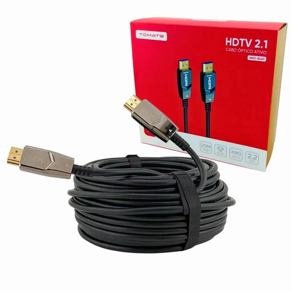Cabo HDMI 2.1 30 Metros Fibra Óptica 8k Ultra Hd
