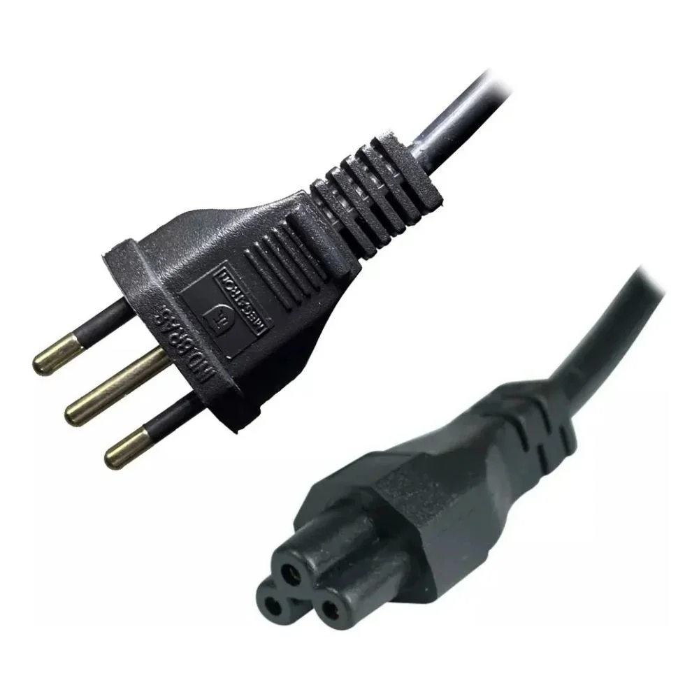 Imagem 2 de 3 do produto Cabo De Força Tripolar, Para Notebook F3, Preto, 1.50m