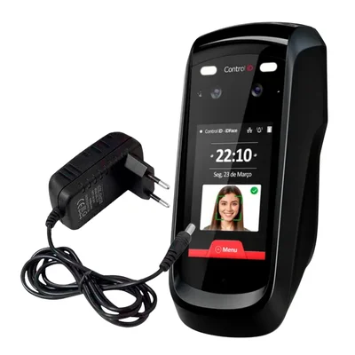 Controle De Acesso Facial Control Id Idface Pro – Reconhecimento Facial 10 Mil Faces + Fonte 12v 2a