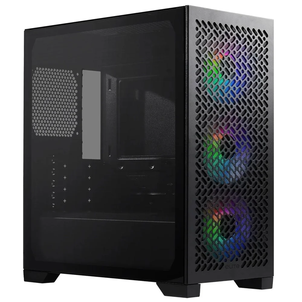 Gabinete Gamer Cooler Master Elite 302, ARGB, Vidro Temperado, Mid Tower, Matx, Com 3 Fans, Preto, E302-kgnn-s00