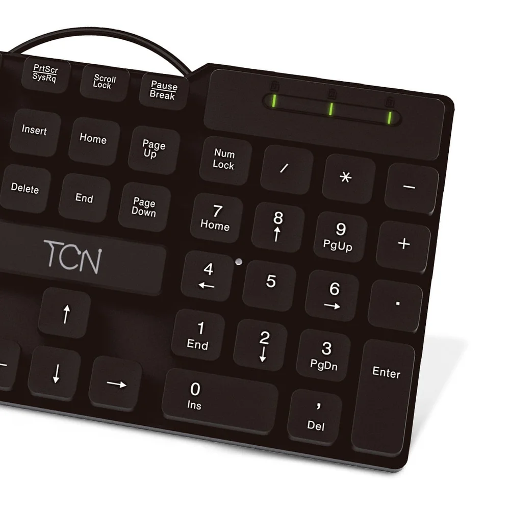 Imagem 2 de 5 do produto Teclado Office Slim Usb Tcn 950, Layout Abnt2, Teclas Macias E Silenciosas - Pretosd