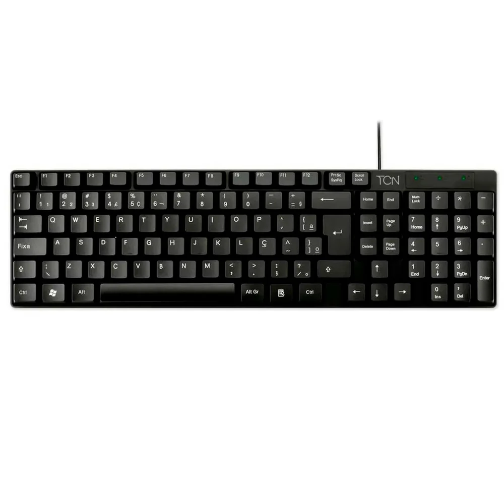 Imagem 3 de 5 do produto Teclado Office Slim Usb Tcn 950, Layout Abnt2, Teclas Macias E Silenciosas - Pretosd