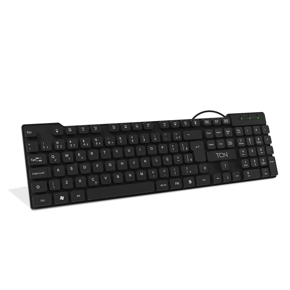 Imagem 5 de 5 do produto Teclado Office Slim Usb Tcn 950, Layout Abnt2, Teclas Macias E Silenciosas - Pretosd