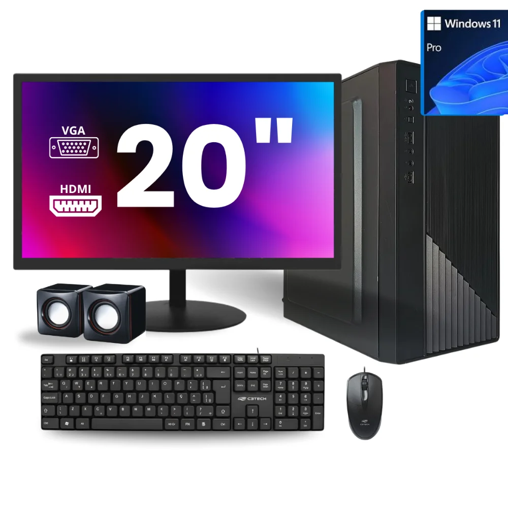 PC Completo i5 Oitava Geracao 16 Gb Ddr4 SSD 240 Gb Monitor 20 W11