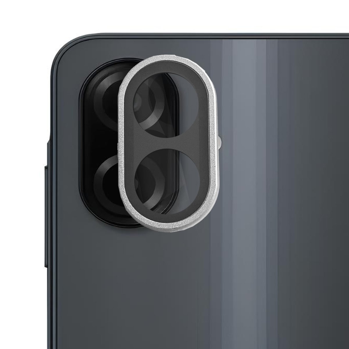 Película De Câmera Lente Traseira Ar De Metal Compatível Com Samsung A07 A17 Proteção De Vidro Cor:prata;tamanho:a07