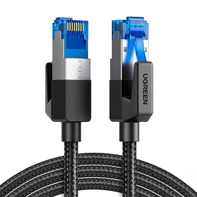 Cabo De Rede Rj45 Ugreen Cat8 F/ftp Macho 1.5metro Preto