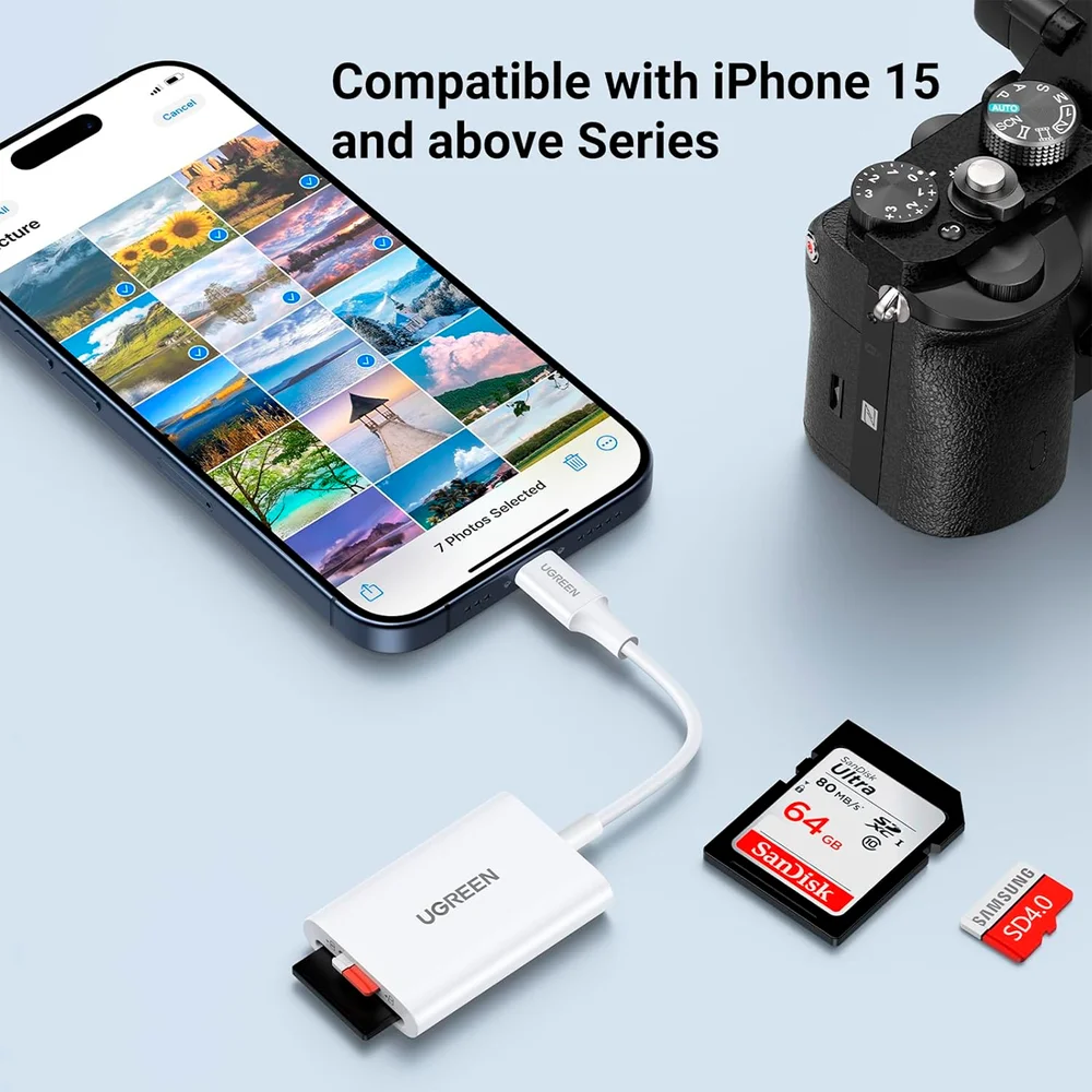 Imagem 2 de 3 do produto Leitor Cartão Memória Ugreen Micro E Sd P/usb-c Branco