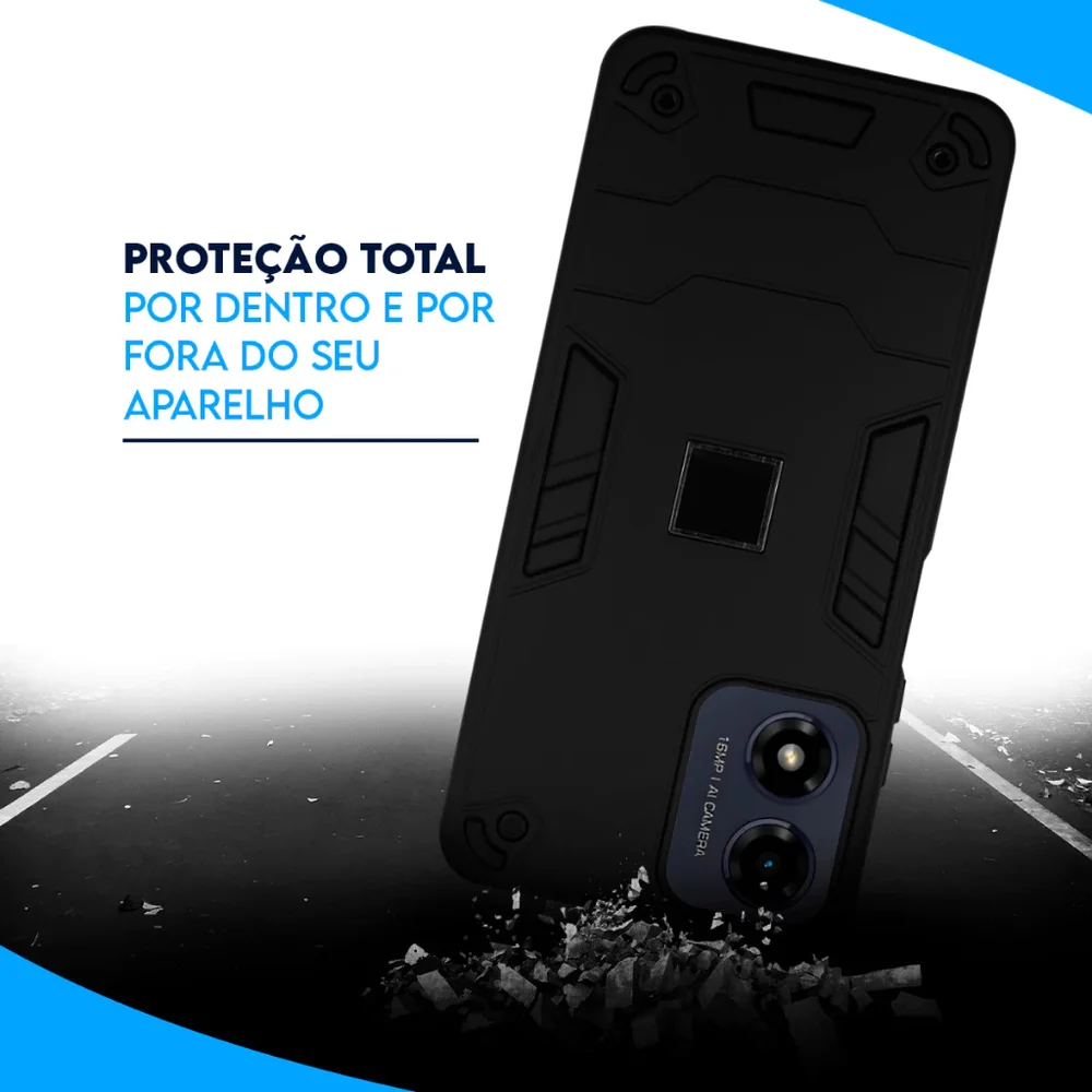 Imagem 4 de 5 do produto Capa Capinha Case Armadura Resistente Para Motorola Moto G85 Preto