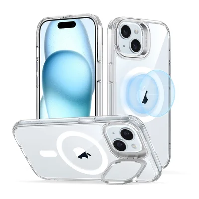 Capa Esr Classic Com Suporte Iphone 15 Plus Transparente