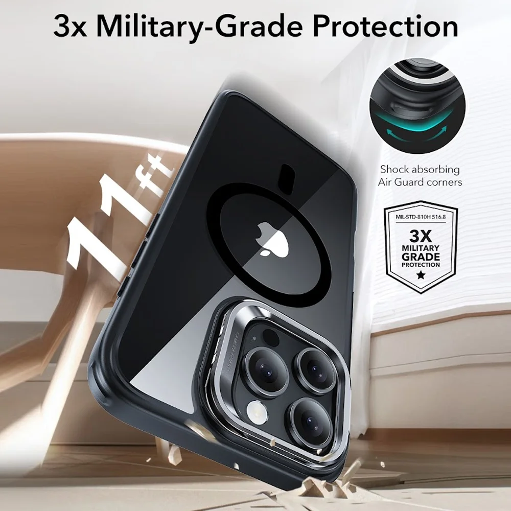 Imagem 4 de 5 do produto Capa Iphone 16 Pro Esr Com Suporte Stash Preto Clear