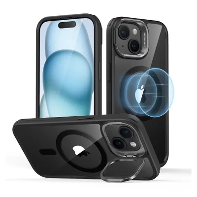 Capa Esr Classic Com Suporte Iphone 15 Plus Preto Clear