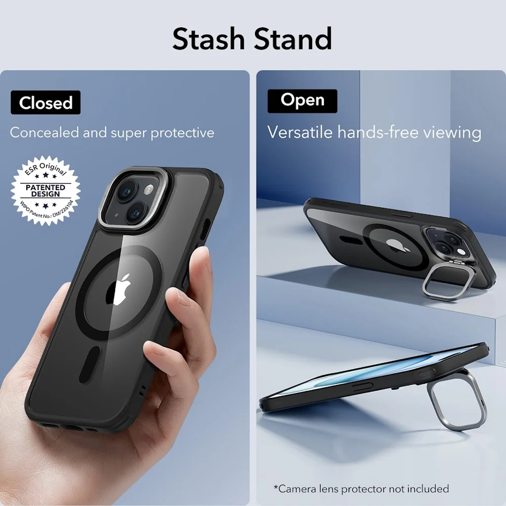 Imagem 3 de 5 do produto Capa Esr Classic Com Suporte Iphone 15 Plus Preto Clear