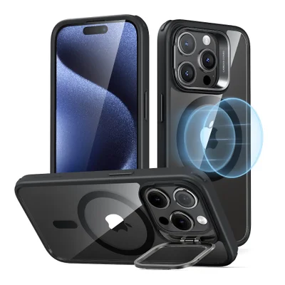 Capa Esr Classic Com Suporte Iphone 15 Pro  Preto Clear
