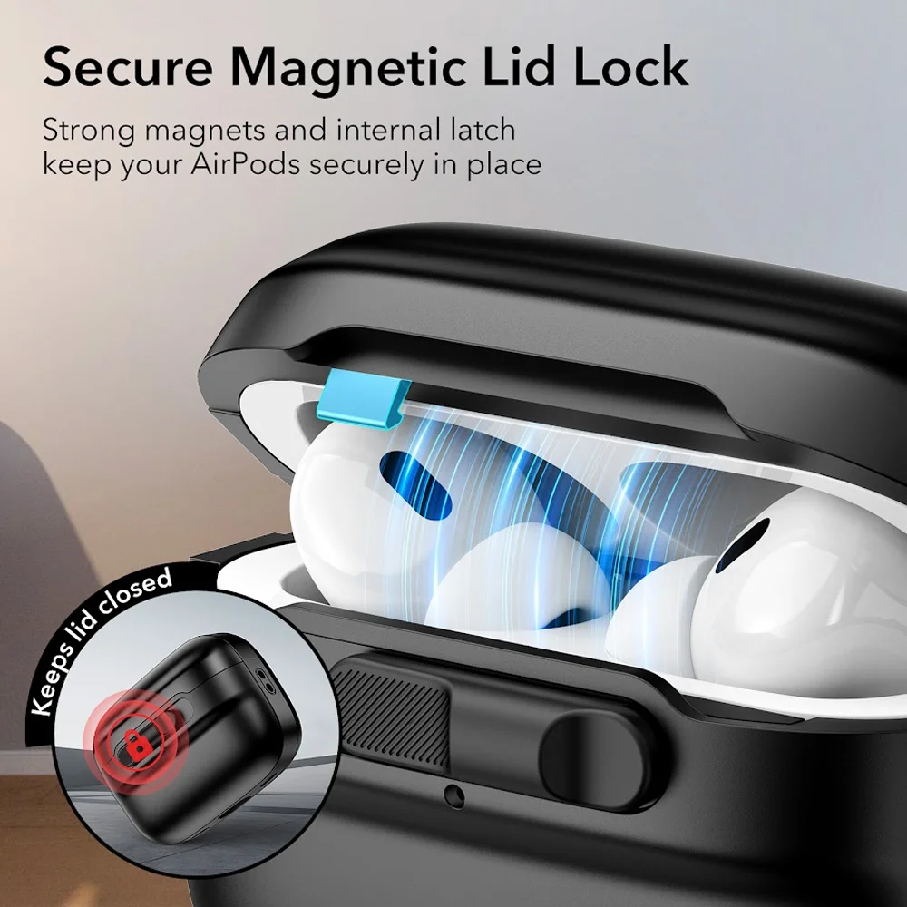 Imagem 2 de 5 do produto Capa Pulse Halolock Esr Magsafe P/airpods Pro 1/2 Preta