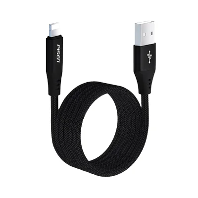 Cabo Usb/lightning 12w Pisen Carregamento Dados 1m Preto