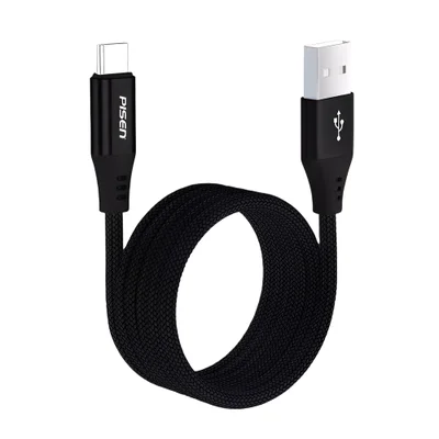 Cabo Usb-a Para Usb C Pisen Macho Máx 15w 1metro Preto