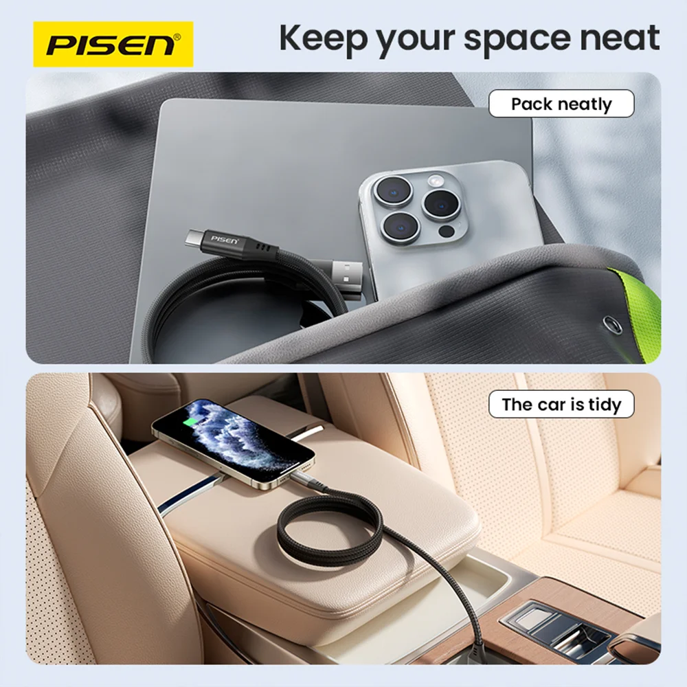 Imagem 4 de 5 do produto Cabo Usb-a Para Usb C Pisen Macho Máx 15w 1metro Preto