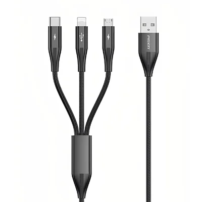 Cabo Usb A Pisen 3 Em 1 Para Lightning/usb-c/micro 1.2m