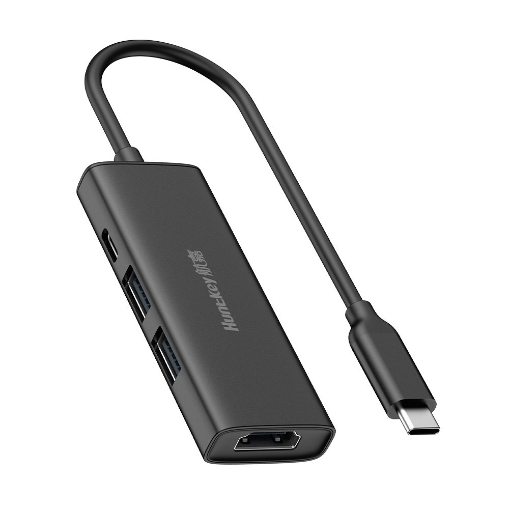 Hub Usb C Huntkey 6 In 1 Pd 100w HDMI 4k/30hz Preto