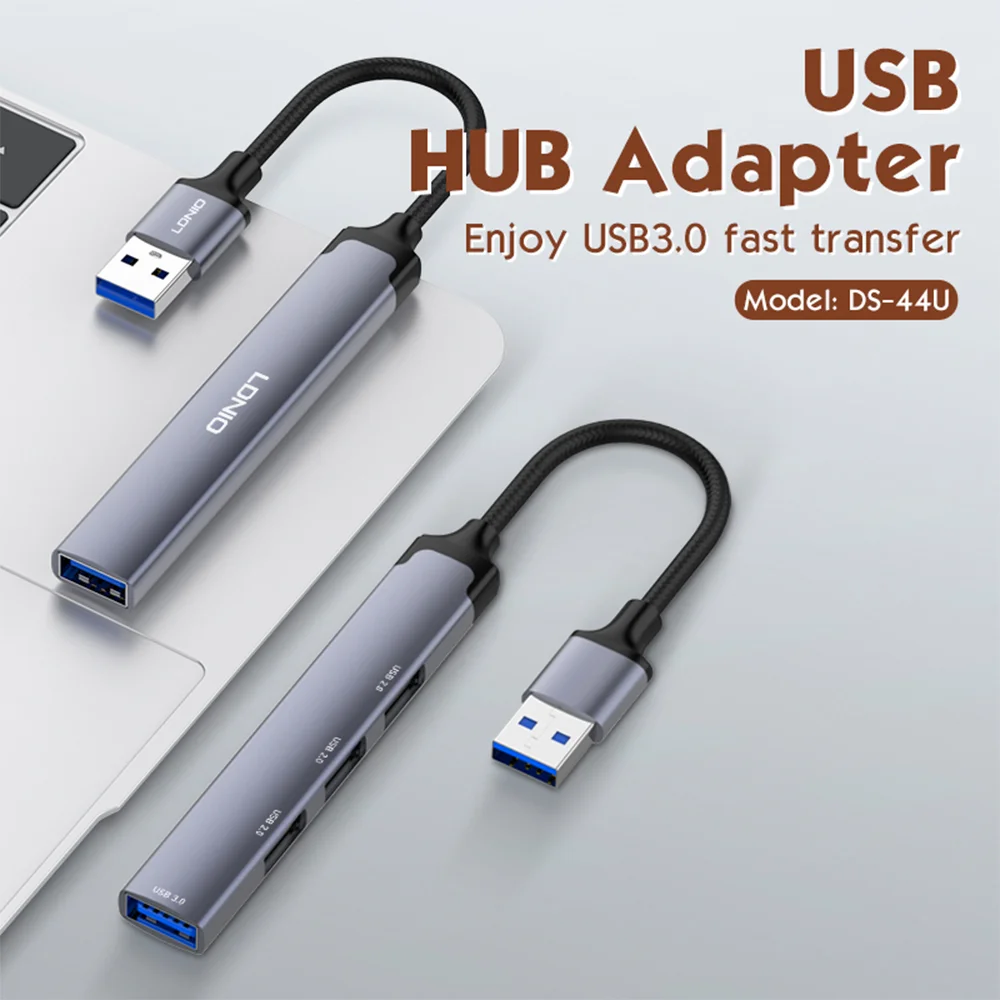 Imagem 2 de 5 do produto Hub Adaptador Usb A Ldnio Ds-44u 4 Em 1 Portas 3.0 E 2.0