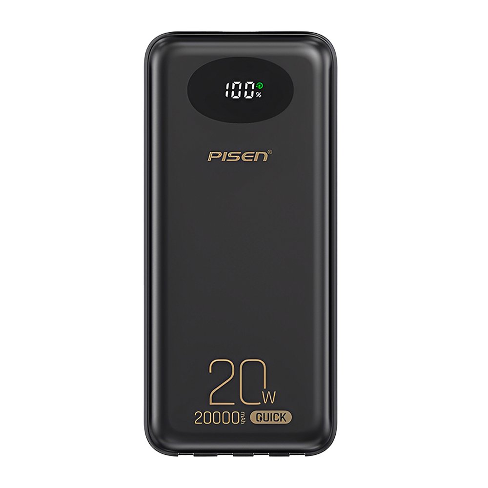 Power Bank Carregador Portátil Pisen 4in1 20000mah Preta