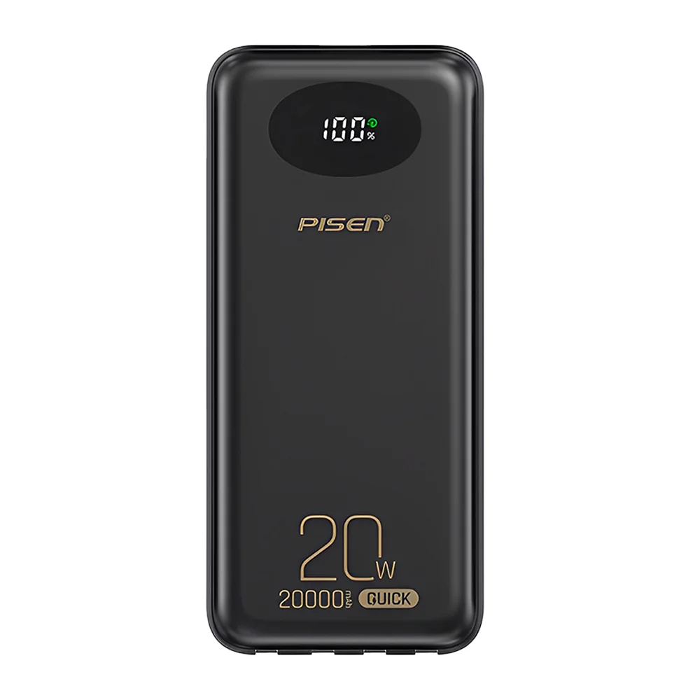 Power Bank Carregador Portátil Pisen 4in1 20000mah Preta