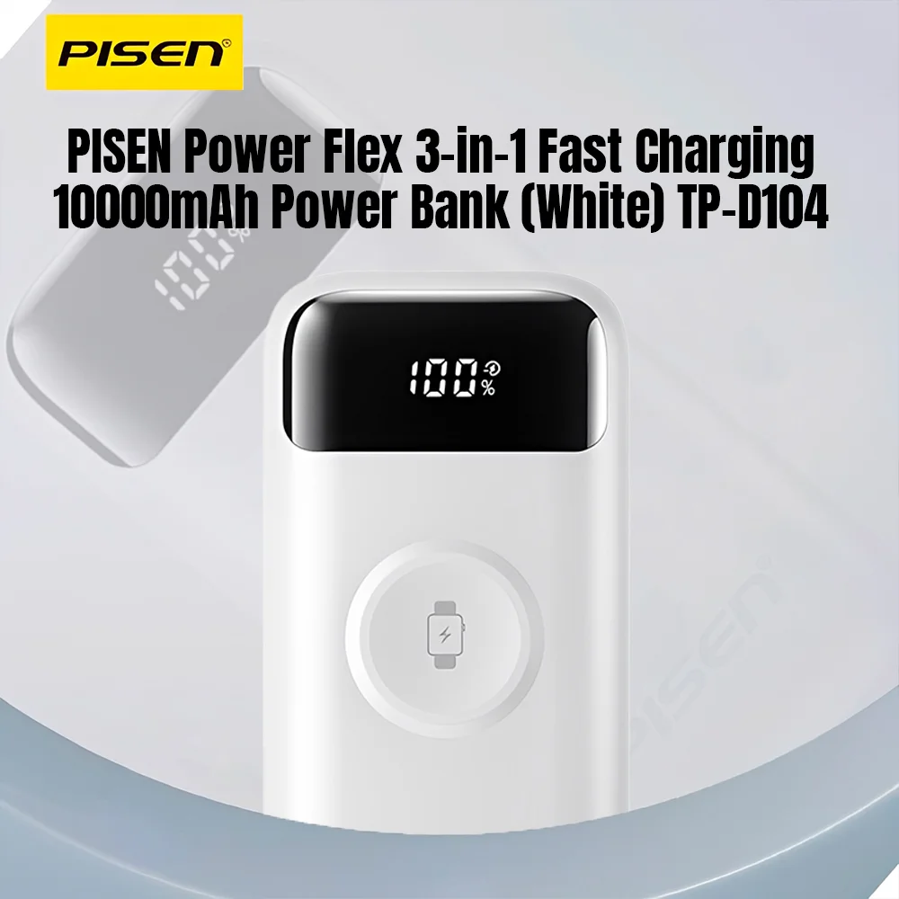 Imagem 4 de 5 do produto Power Bank Bateria Portátil Pisen 3-in-1 10000mah Branca
